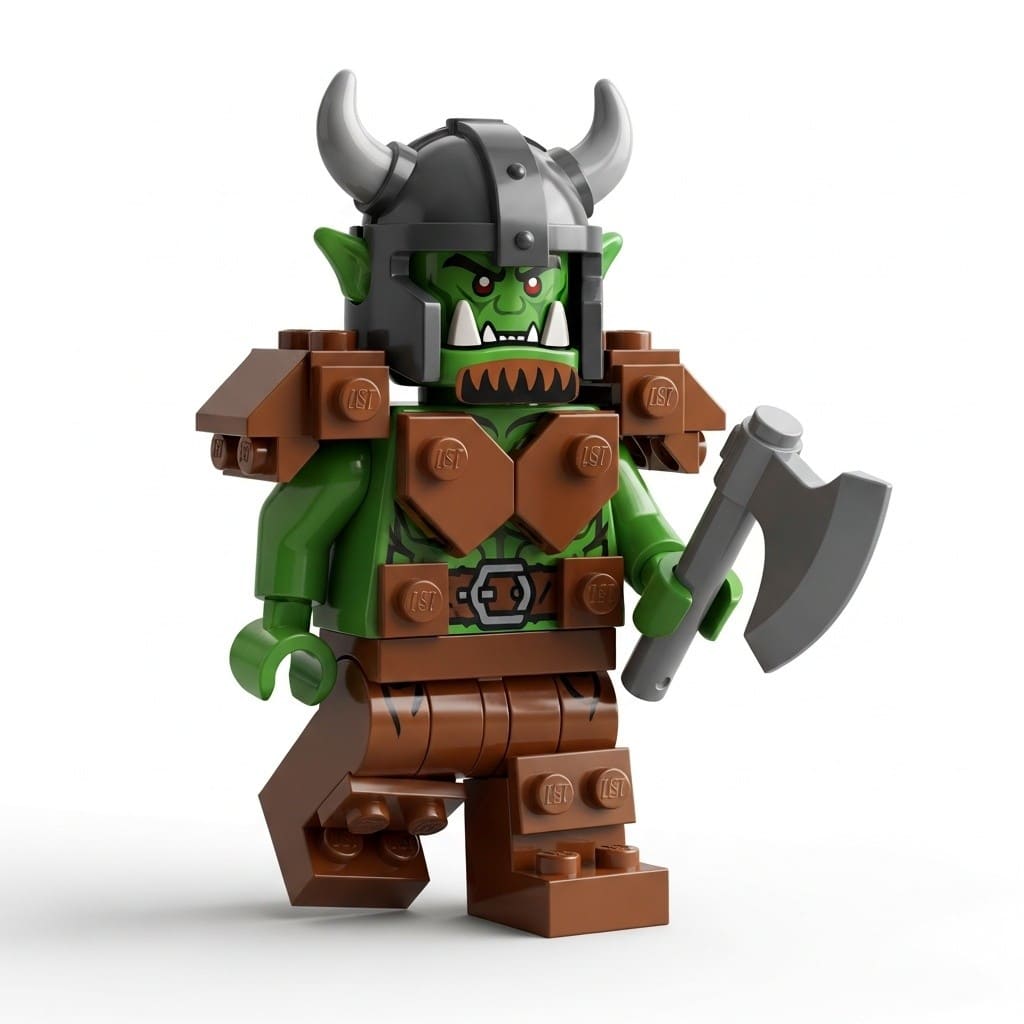 AI-generated LEGO orc figurine