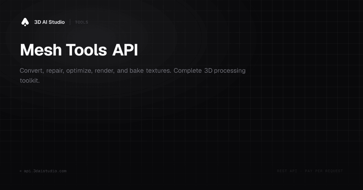 3D Mesh Tools API - Convert, Repair, Optimize & Render 3D Models | 3D ...