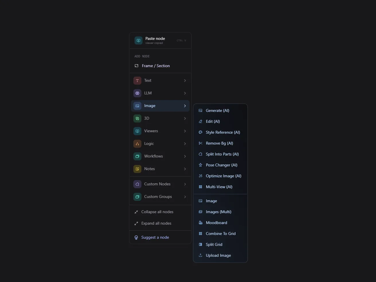 Add nodes to the canvas