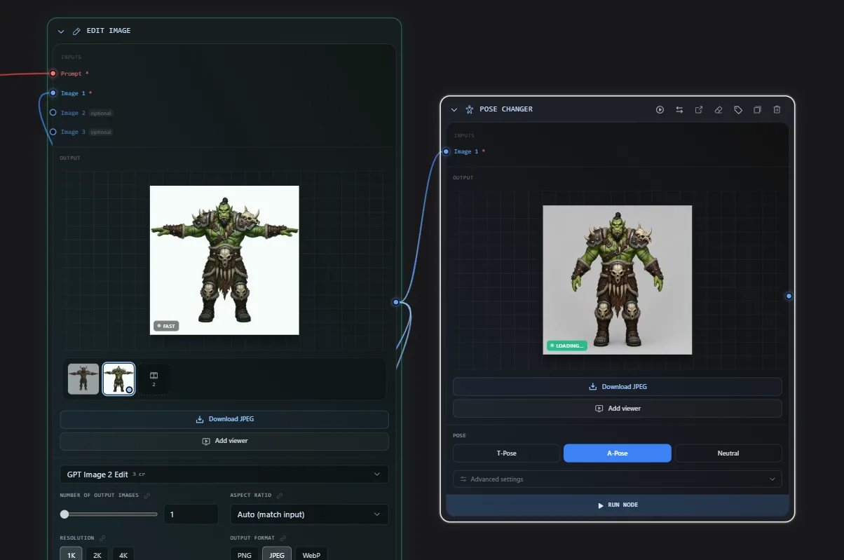 Pose changer node