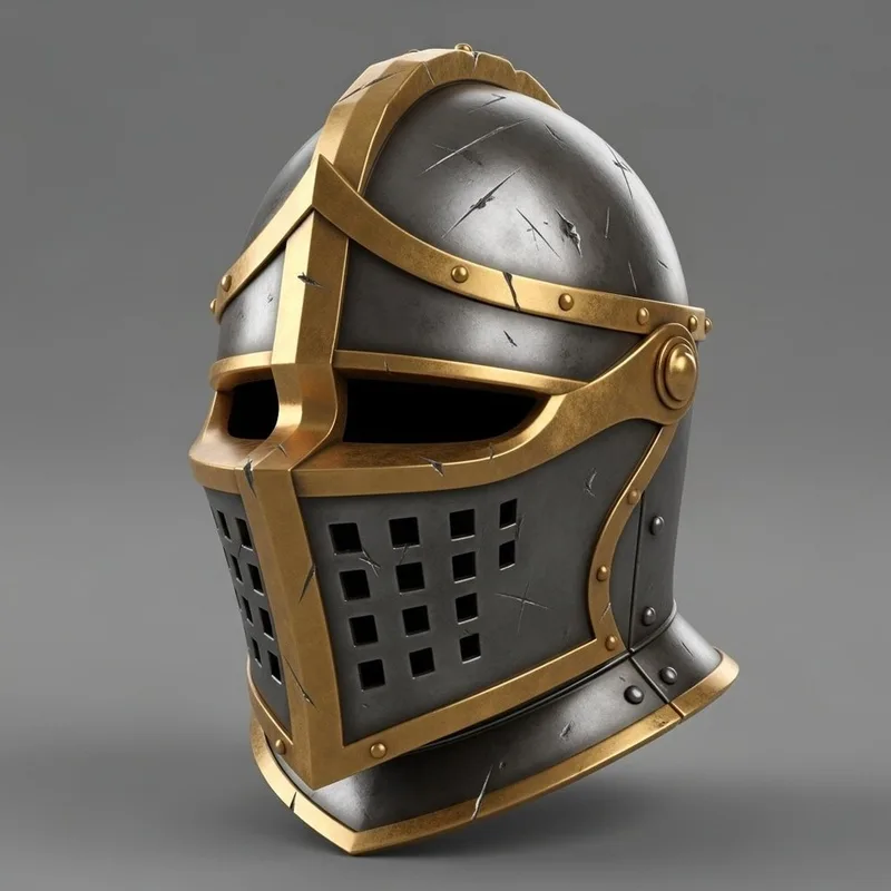 AI-generated knight helmet PNG as the input image