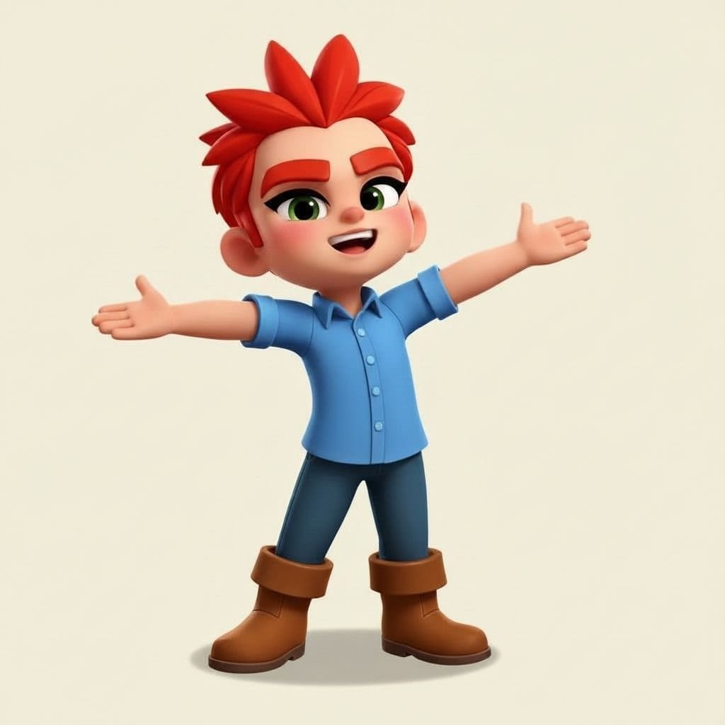 Stylized character image to 3D model example