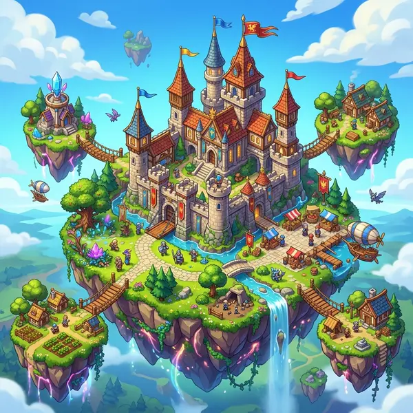 AI generated fantasy castle scene from text prompt