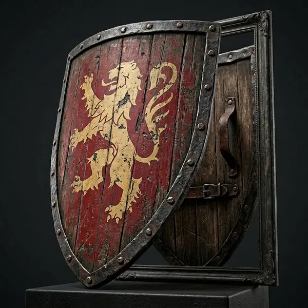 AI generated game prop - 3D shield for game development