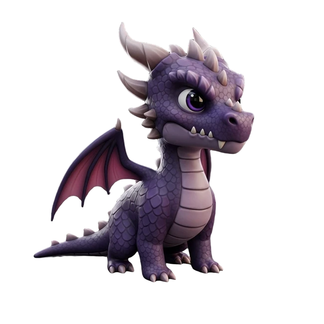 3D-Modell eines Cartoon-Drachen