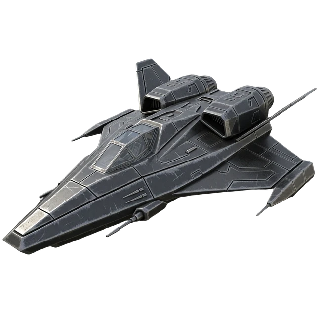 KI-generiertes 3D Raumschiff