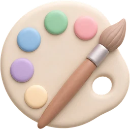 Stylized 3D paint palette icon