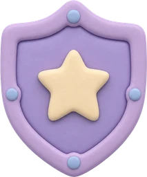 Stylized 3D star badge icon