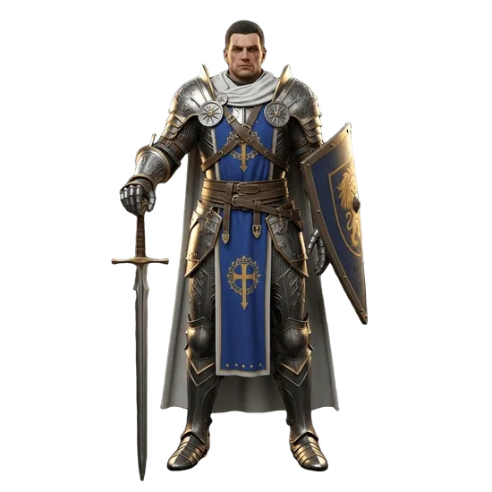 Paladin Knight 3D model rendered with original textures