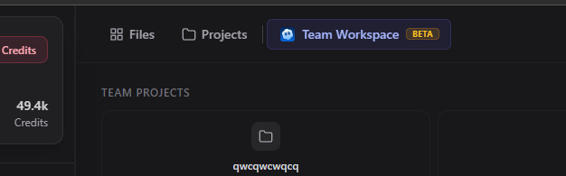 Team Workspace showing shared generations with creator badges