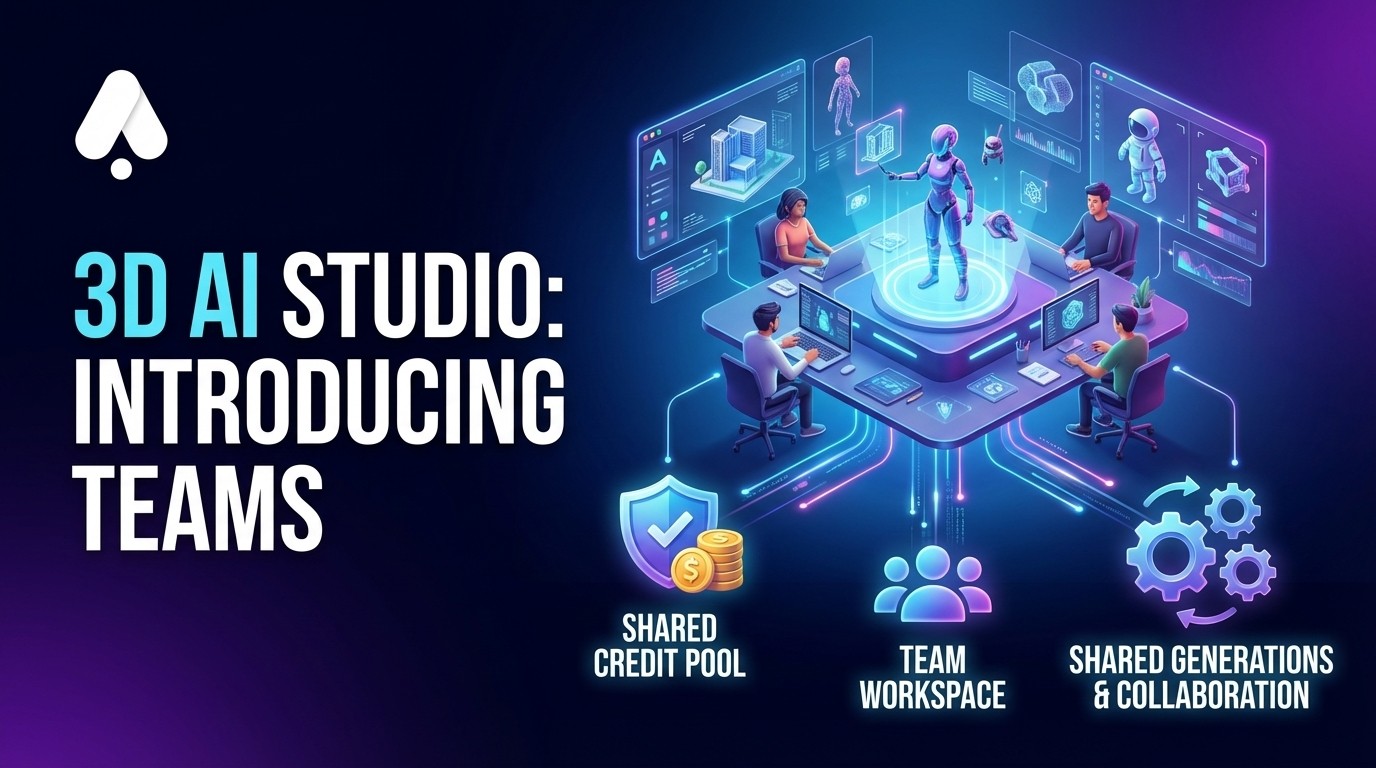 3D AI Studio Launches Team Workspaces and Shared Projects for Studio Collaboration