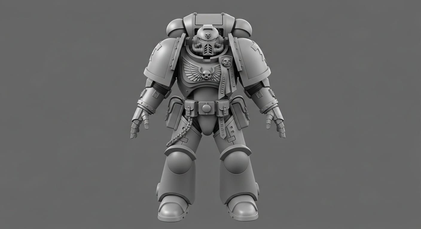 AI Generated Warhammer Space Marine 3D Model