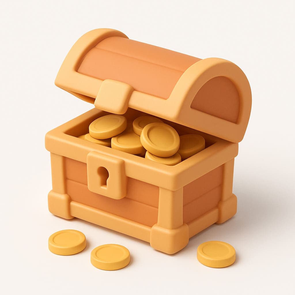 Treasure chest illustration being uploaded