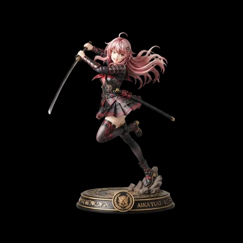 Anime figurine with katana converted into a printable 3D model with AI
