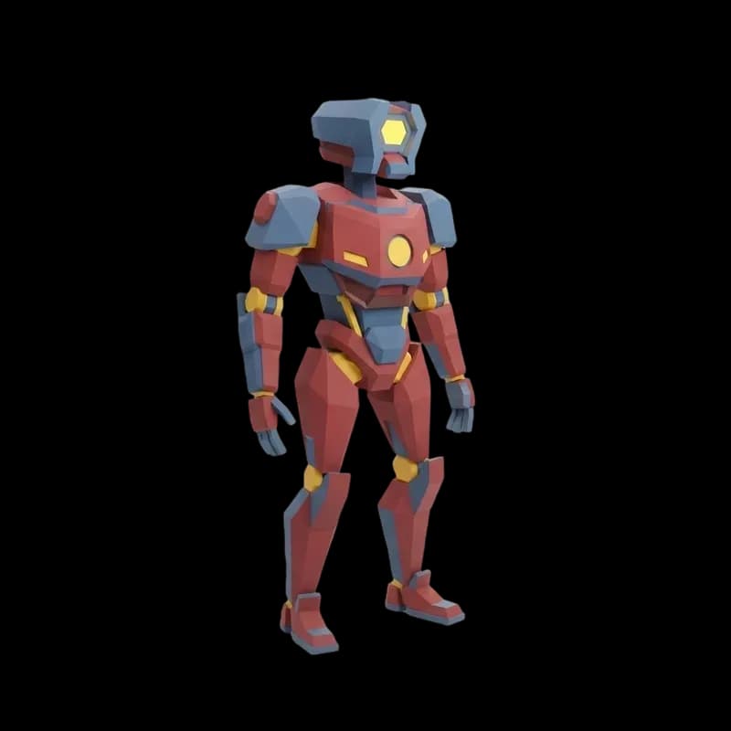 Low poly robot character 3D model generated with AI