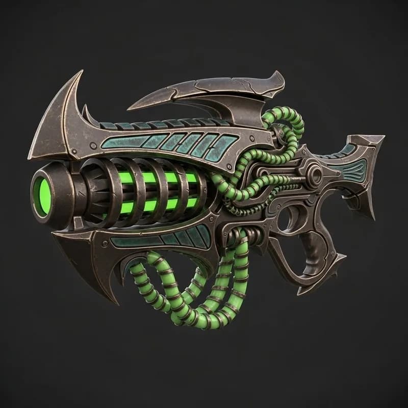 Input image: Futuristic gun