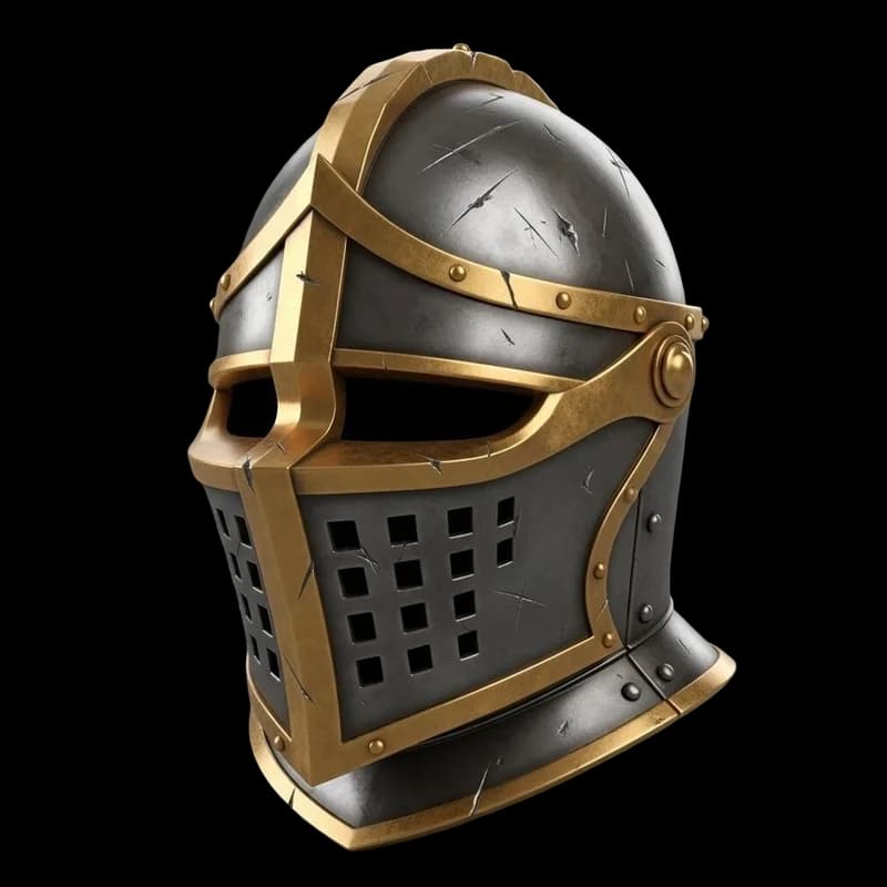 Knight helmet 3D model generated from an image