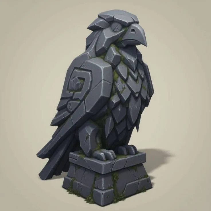 Input image: Stone bird statue