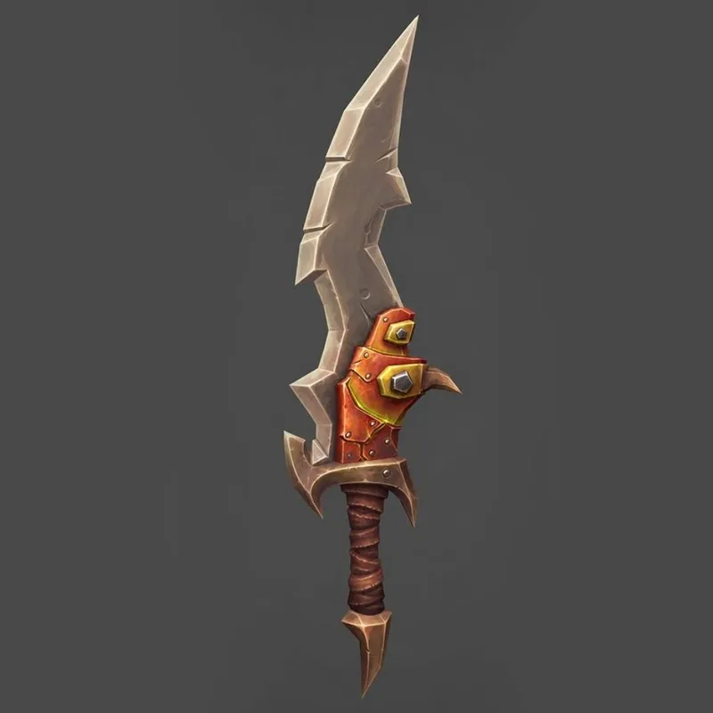 Stylized dagger illustration converted to a 3D game prop model