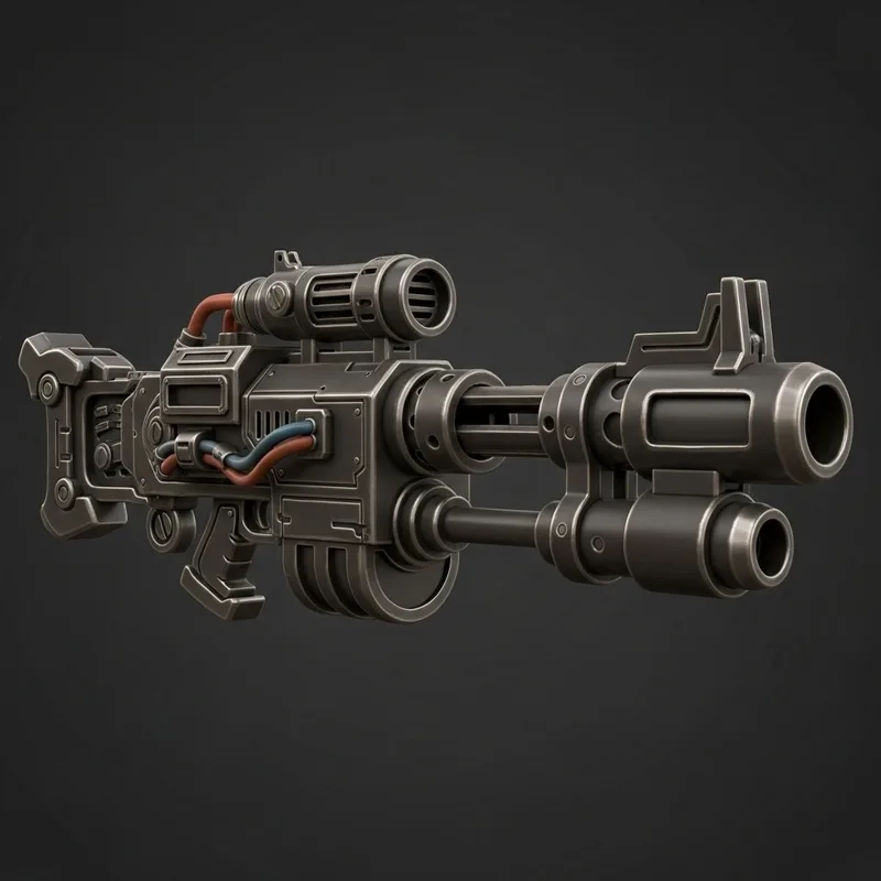 Sci-fi blaster concept art converted to a 3D weapon model