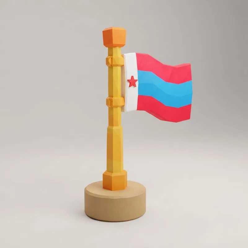 Obby checkpoint flag 3D model made with AI for Roblox obby games