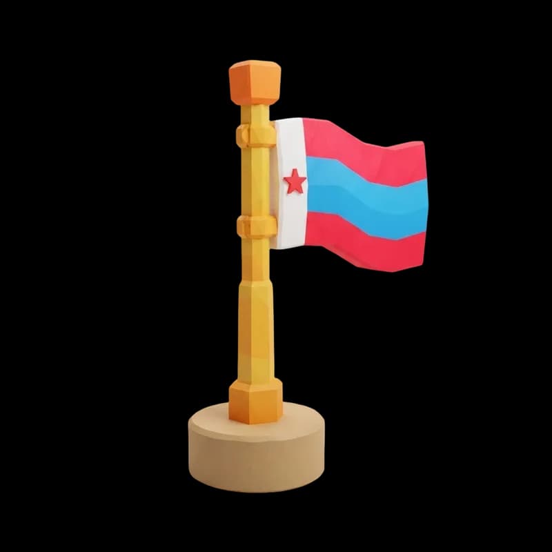 Obby checkpoint flag 3D model made with AI for Roblox obby games