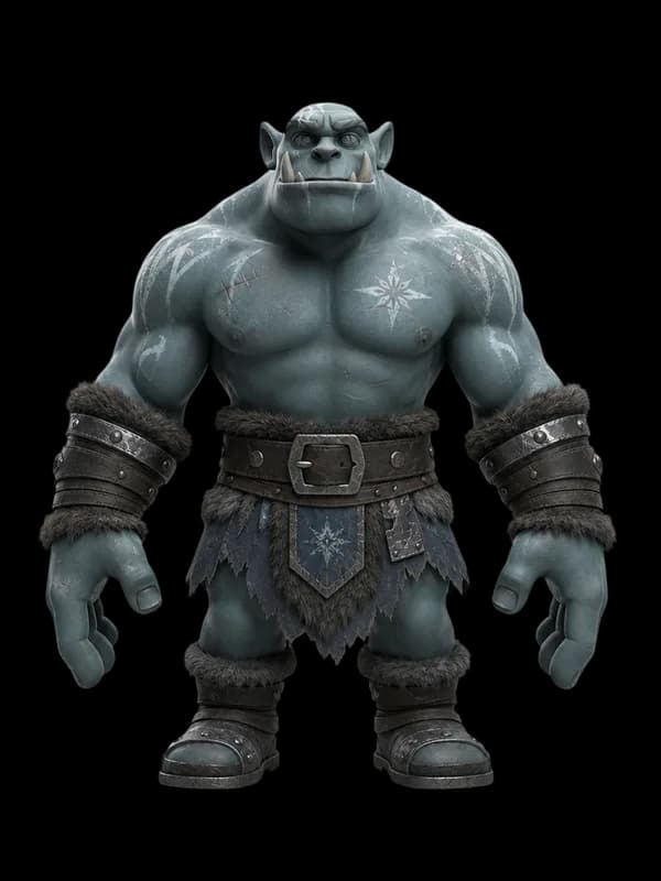 Orc retextured as an icy blue frost raider