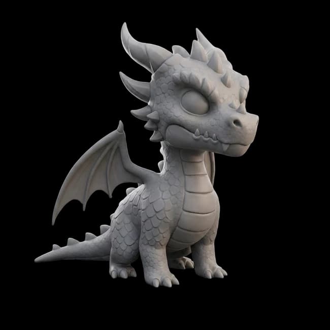 AI generated 3D cartoon dragon