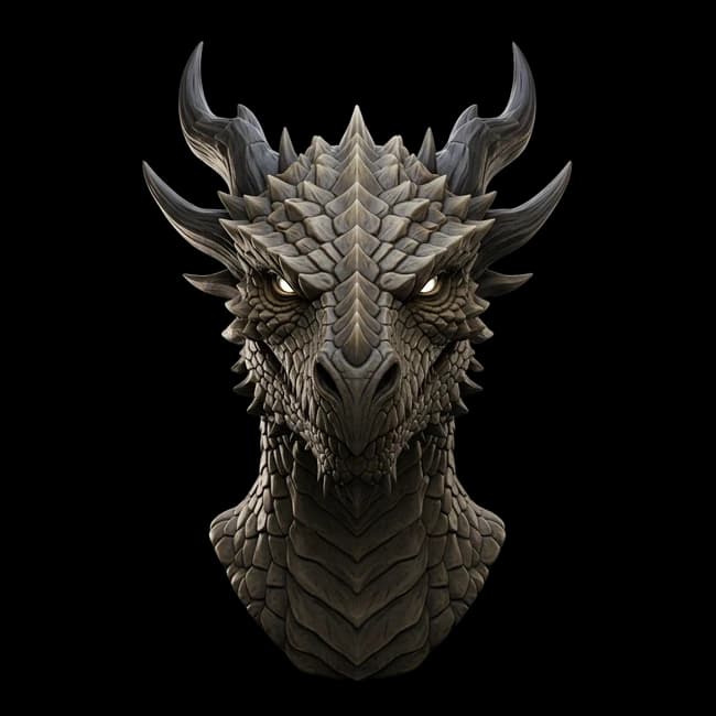 Final textured 3D dragon head
