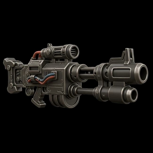 AI-generated 3D sci-fi weapon model