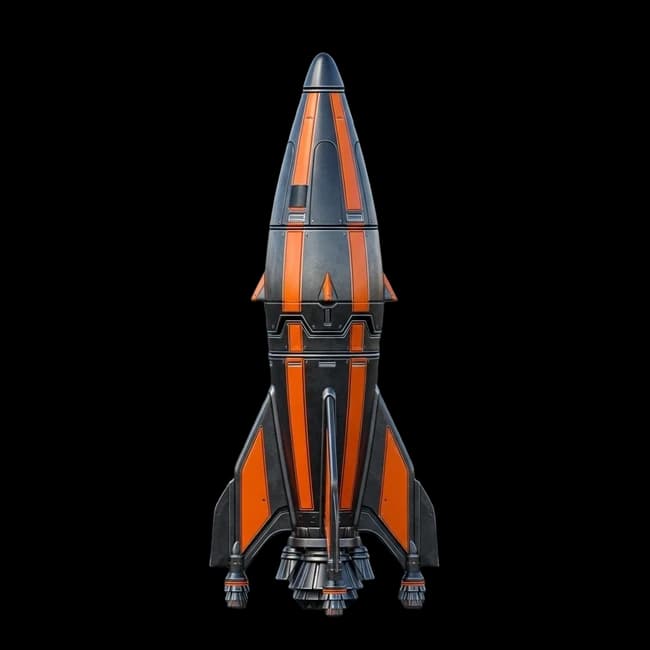 AI generated 3D sci-fi rocket