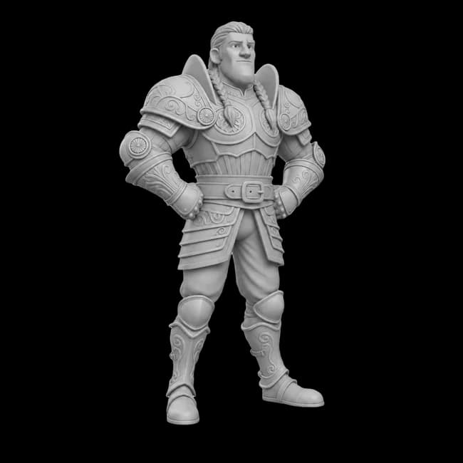 AI generated 3D fantasy warrior character