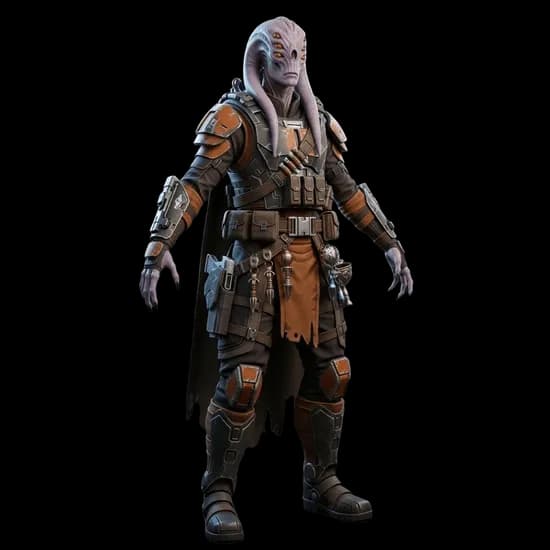 Alien bounty hunter 3D character model