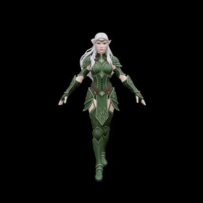 Warrior elf 3D character model