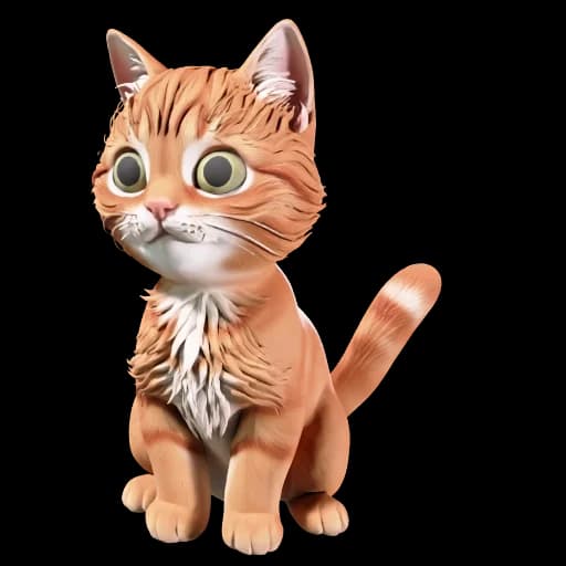Textured 3D model of the ginger kitten