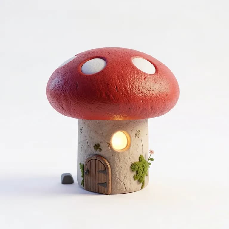 Mushroom house made with Sculpt to 3D: sculpt, AI render and 3D model