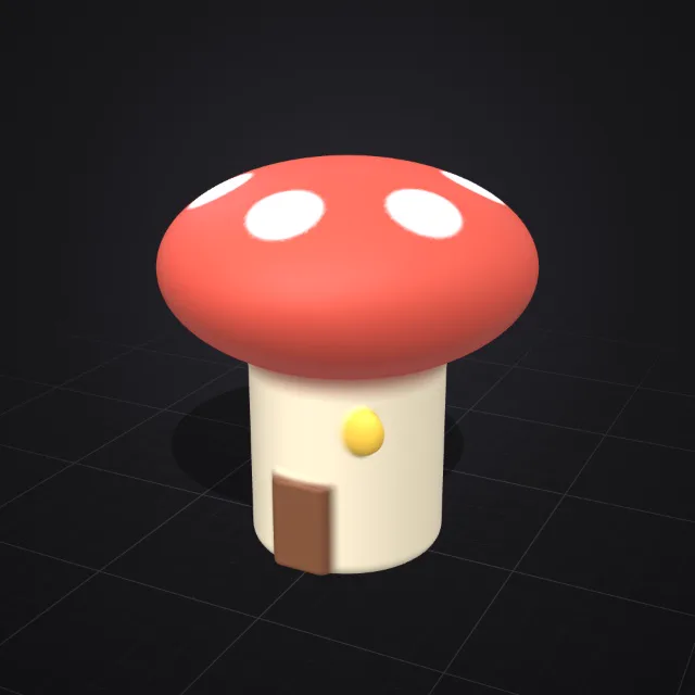 Input image: Mushroom house