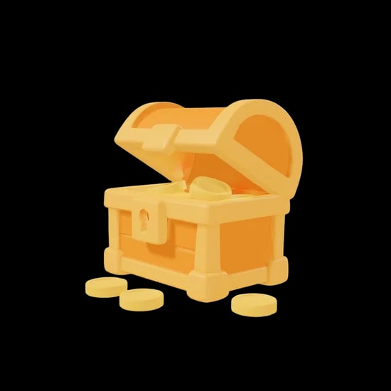 Generated treasure chest 3D model in the viewer