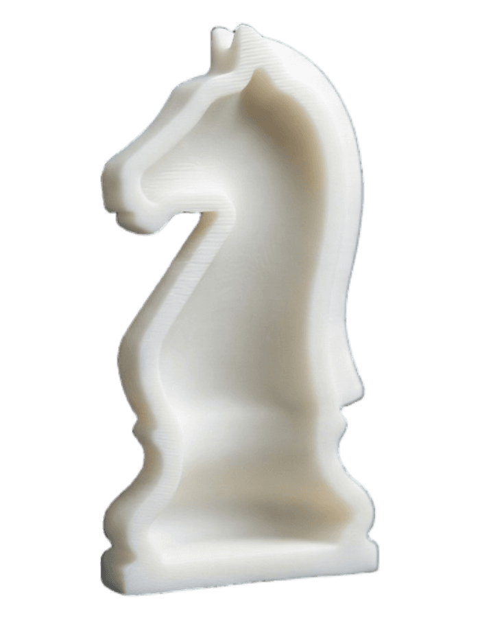 Hollowed 3D printed chess piece