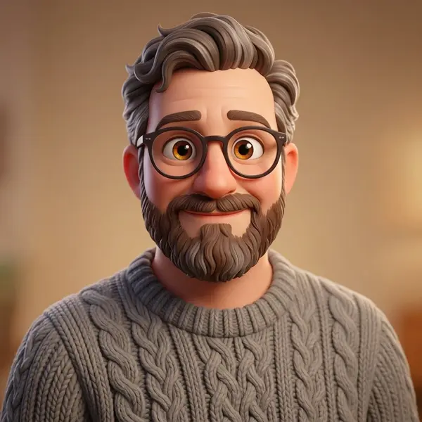 Portrait photo edited into a stylized 3D character