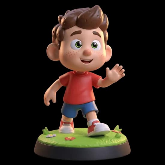 Stylized figurine 3D model