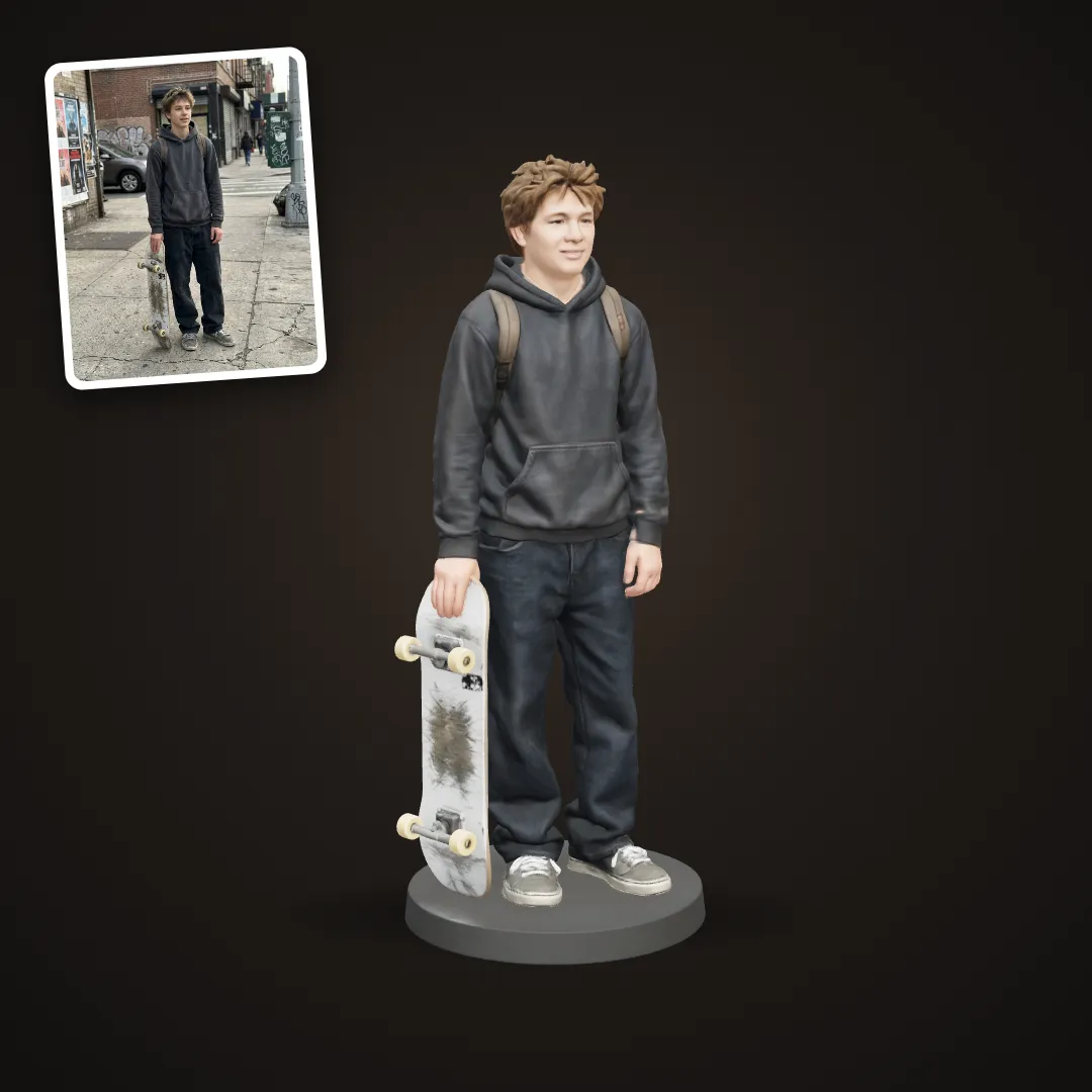 Skater photo turned into a figurine
