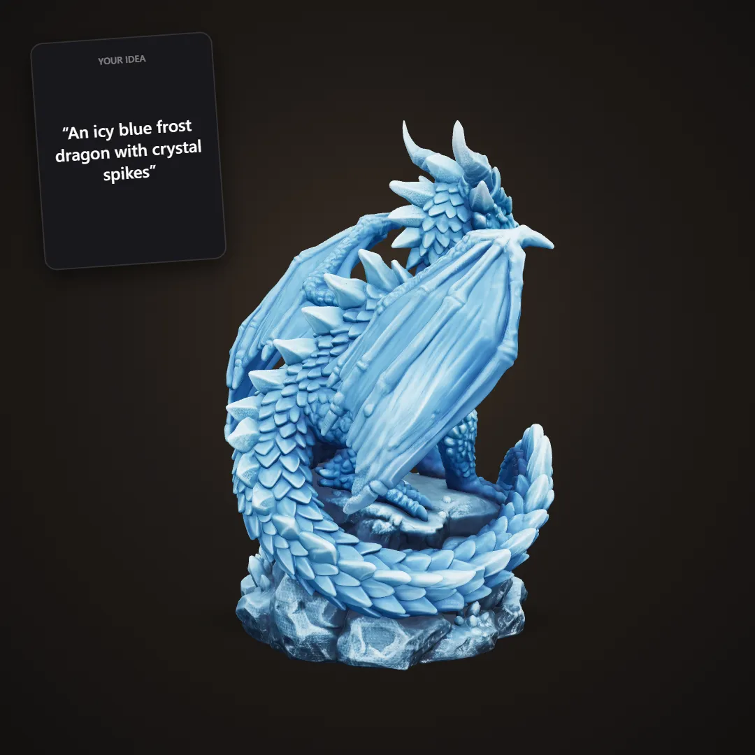 Frost dragon sculpture