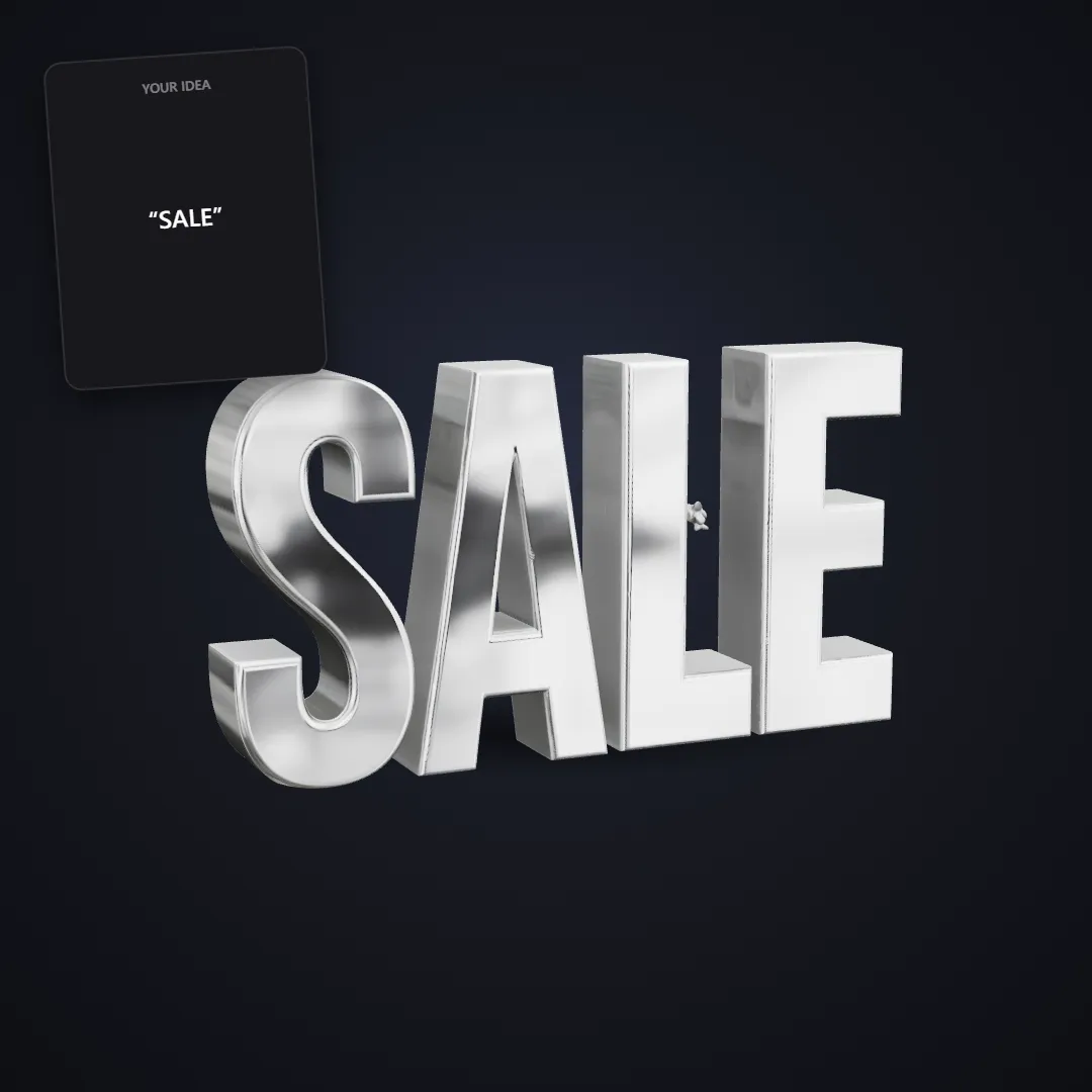 3D Text & Lettering: Chrome SALE lettering