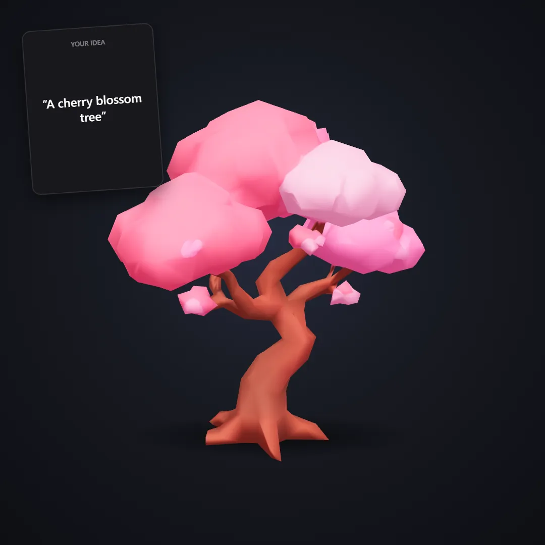 Low-Poly Tree & Vegetation: Stylized cherry blossom tree