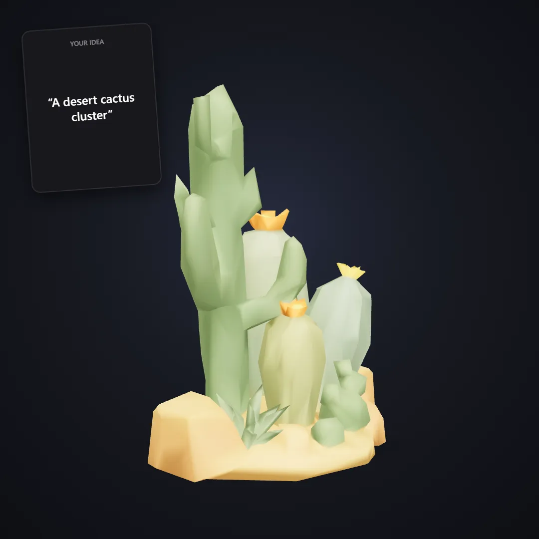 Stylized cactus cluster
