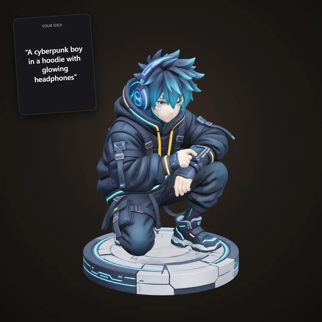 Cyberpunk boy anime figure