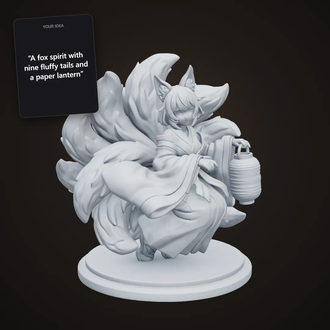 Fox spirit figure in primer