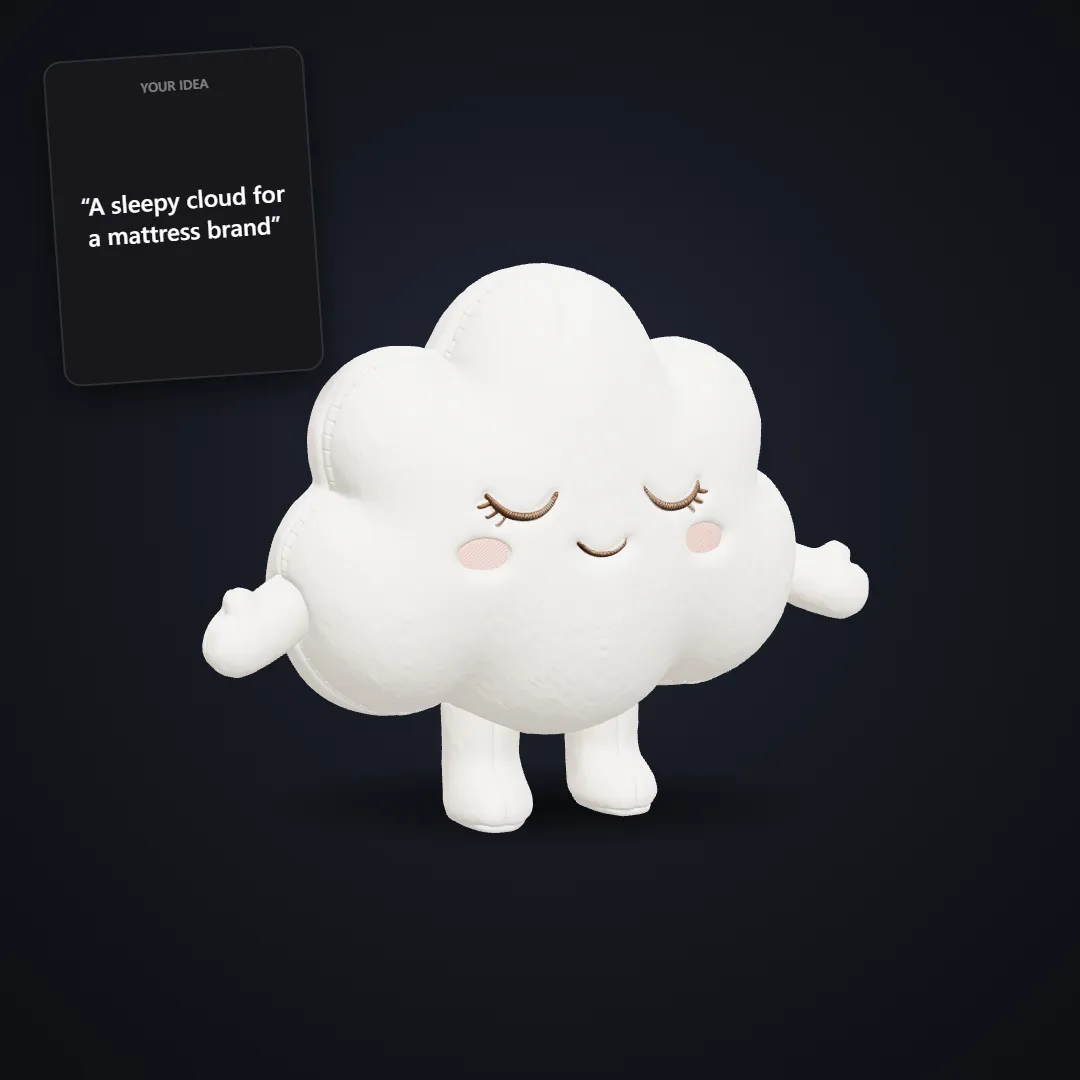 Cloud mascot as a plush