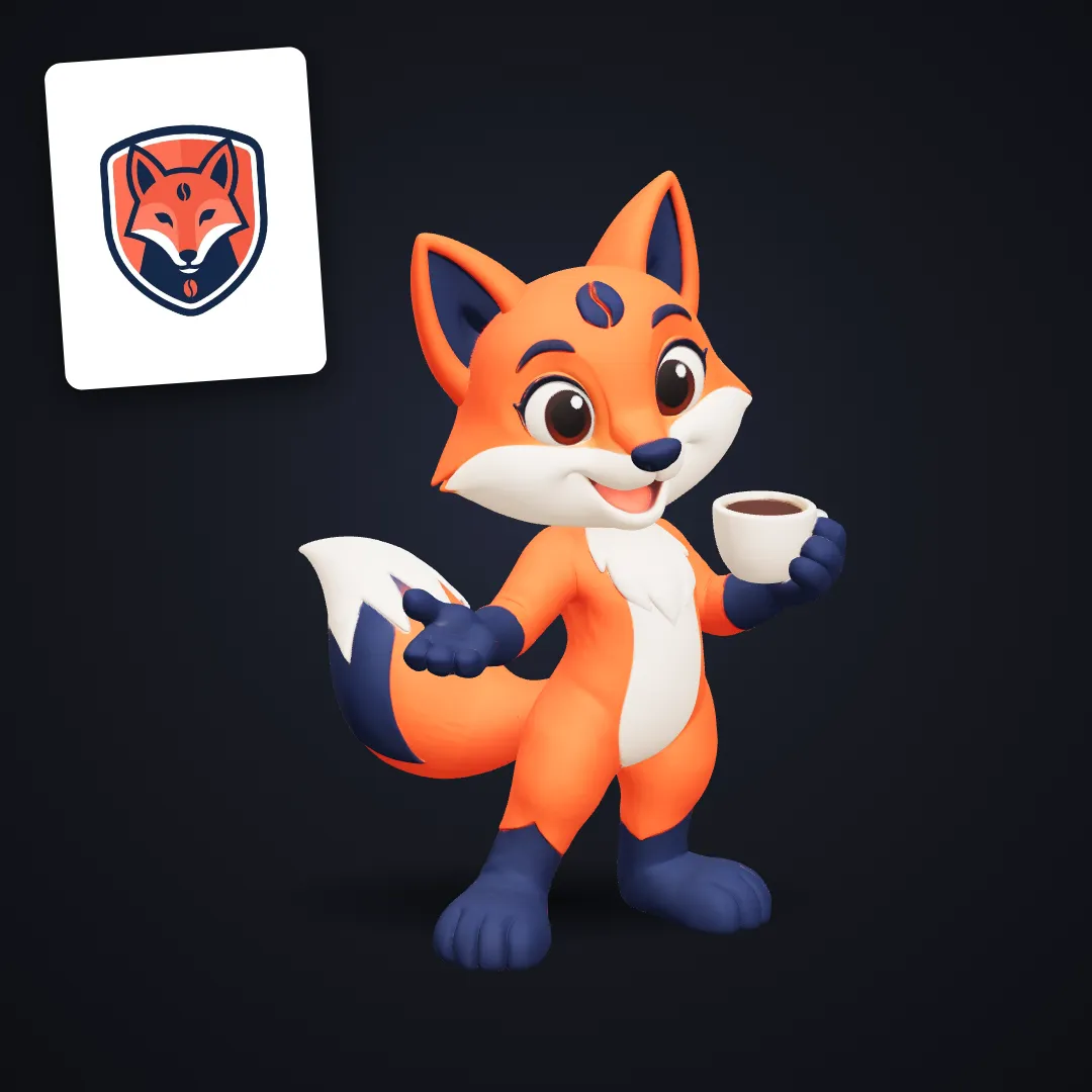 Mascot from a fox logo